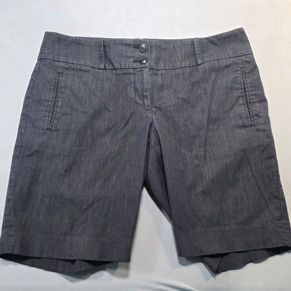 Ann Taylor Loft Womens Dark Blue/Black Bermuda Shorts Size 6 Cotton Stretch